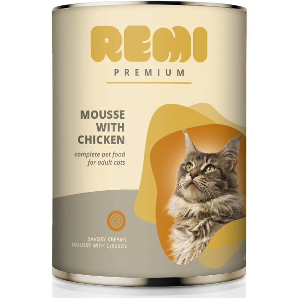 Hrana umeda pentru pisici Remi Premium Mousse Pui 400g