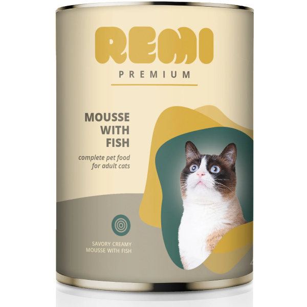 Hrana umeda pentru pisici Remi Premium Mousse Peste 400g