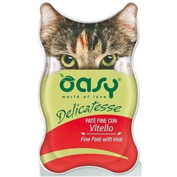 Hrana umeda pentru pisici Oasy Delicat Pate Vitel 85g