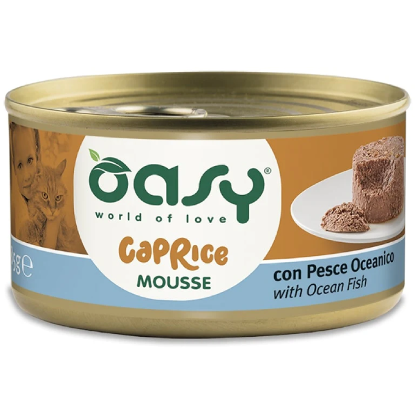 Hrana umeda pentru pisici Oasy Caprice Mousse Peste 85g