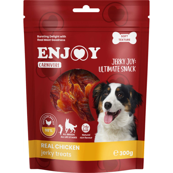 Recompense pentru caini Enjoy Carnivore Real Chicken Jerky Treats 300g