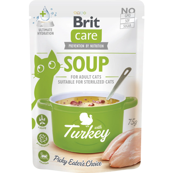 Hrana umeda pentru pisici Brit Care Cat Soup Curcan 75g