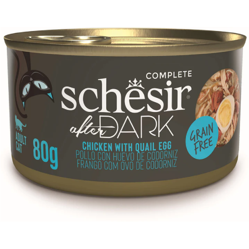 Hrana umeda pentru pisici Schesir After Dark Pui si ou de prepelita 80g