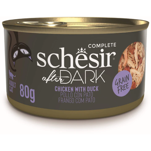 Hrana umeda pentru pisici Schesir After Dark Pui si Rata 80g