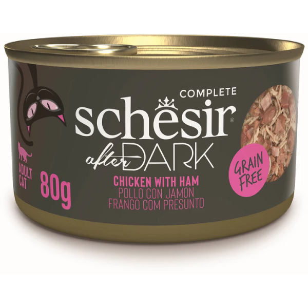 Hrana umeda pentru pisici Schesir After Dark Pui si Sunca 80g