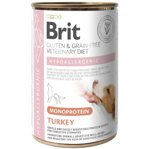 Hrana umeda pentru caini Brit Grain Free VD Hypoallergenic Curcan 400g