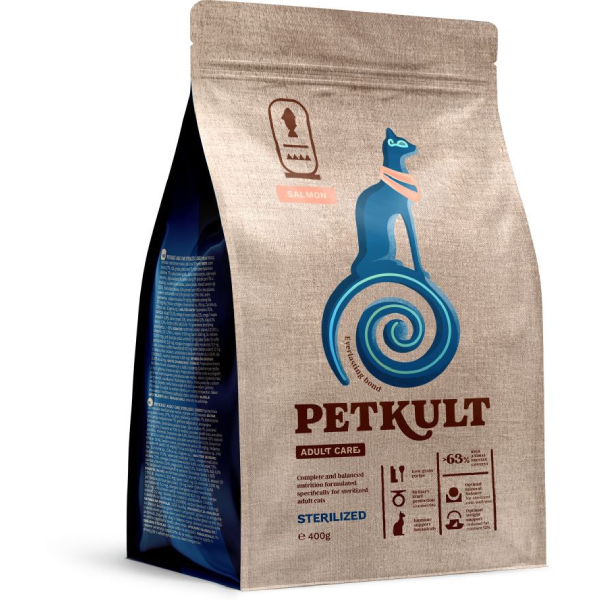 Hrana uscata pentru pisici Petkult Cat Adult Sterilized Somon 400g