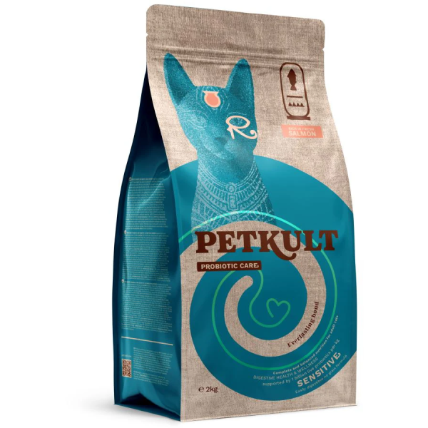 Hrana uscata pentru pisici Petkult Cat Probiotics Sensitive Fresh Somon 2kg