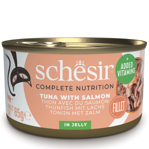 Hrana umeda pentru pisici Schesir Ton, Somon Jelly 85g