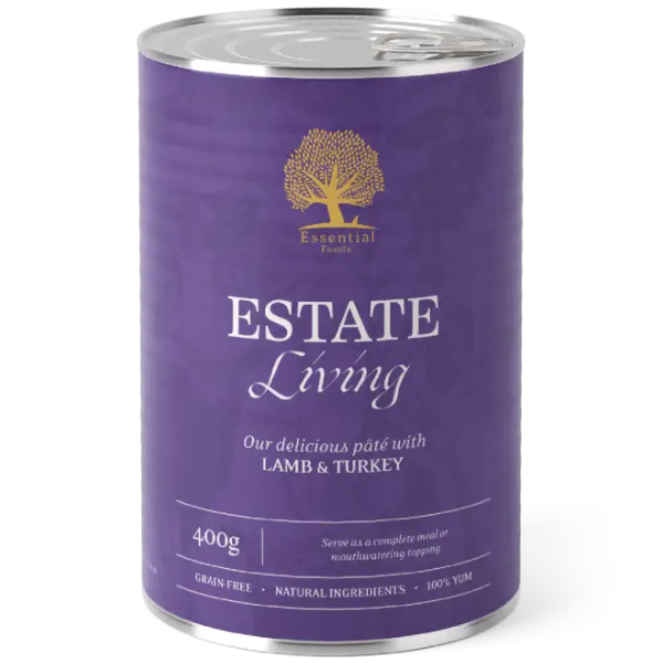 Hrana umeda pentru caini Essential Pate Estate Living Miel si curcan 400g