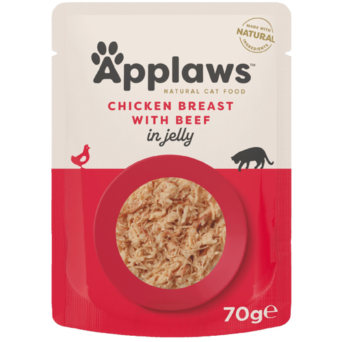 Hrana umeda pentru pisici Applaws Piept de pui-vita in aspic 70g