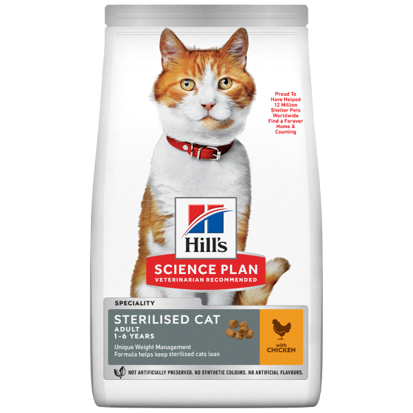 Hrana uscata pentru pisici Hill's Science Plan Adult Sterilised Pui 1.5kg