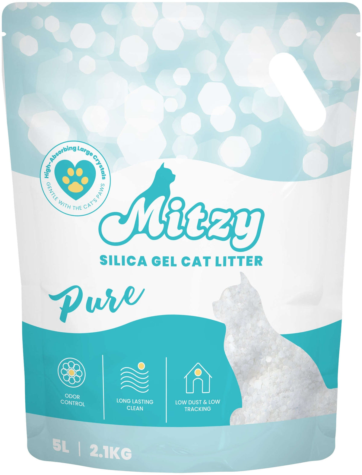 MITZY Silicat Gel Pure, Nisip silicat pentru pisici 5L/2,1kg