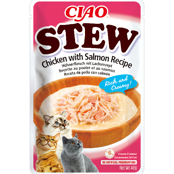 Hrana umeda pentru pisici Cio Cat Tocanita  Pui&Somon 40g - Animax