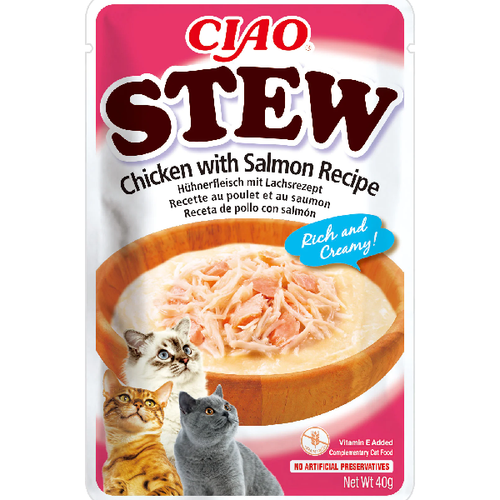 Hrana umeda pentru pisici Cio Cat Tocanita  Pui&Somon 40g - Animax