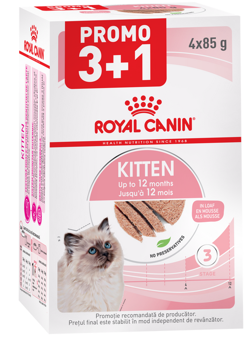Hrana umeda pentru pisici Royal Canin FHN Kitten Loaf 4x85g PROMO 3+1