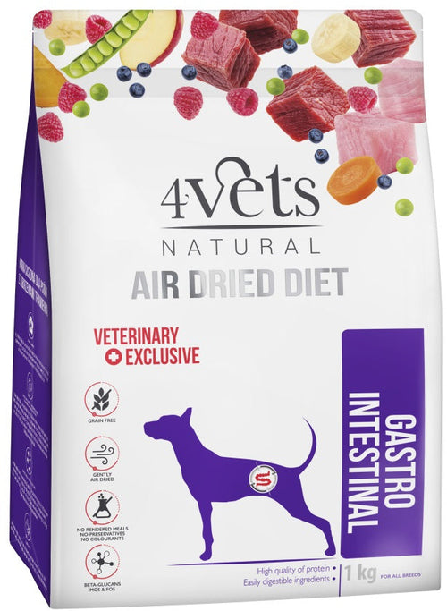 4VETS Natural Hrana uscata pentru caini, Gastro Intestinal - AIR DRIED 1kg