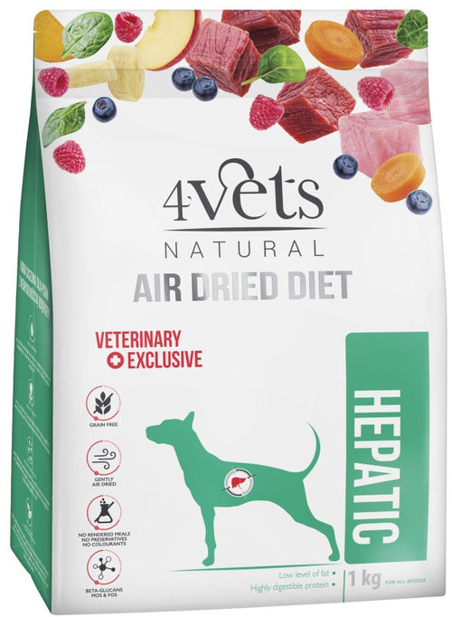 4VETS Natural Hrana uscata pentru caini, Hepatic - AIR DRIED 1kg
