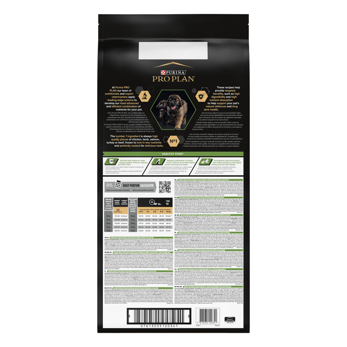PRO PLAN® HEALTHY START Junior, bogat în pui, talie mare robustă, hrană uscată pentru puii de câine, 12kg