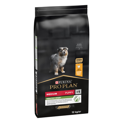 PRO PLAN® HEALTHY START Junior, bogat în pui, talie medie, hrană uscată pentru puii de câine, 12kg
