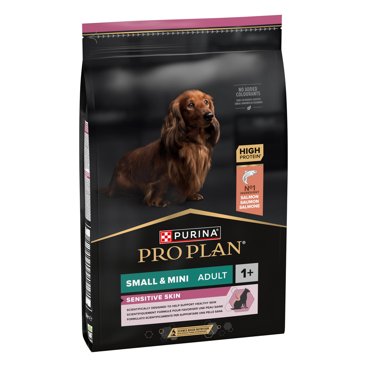 PRO PLAN® SENSITIVE SKIN Adult, bogat în somon, talie mică și foarte mică, hrană uscată pentru câini, 7kg
