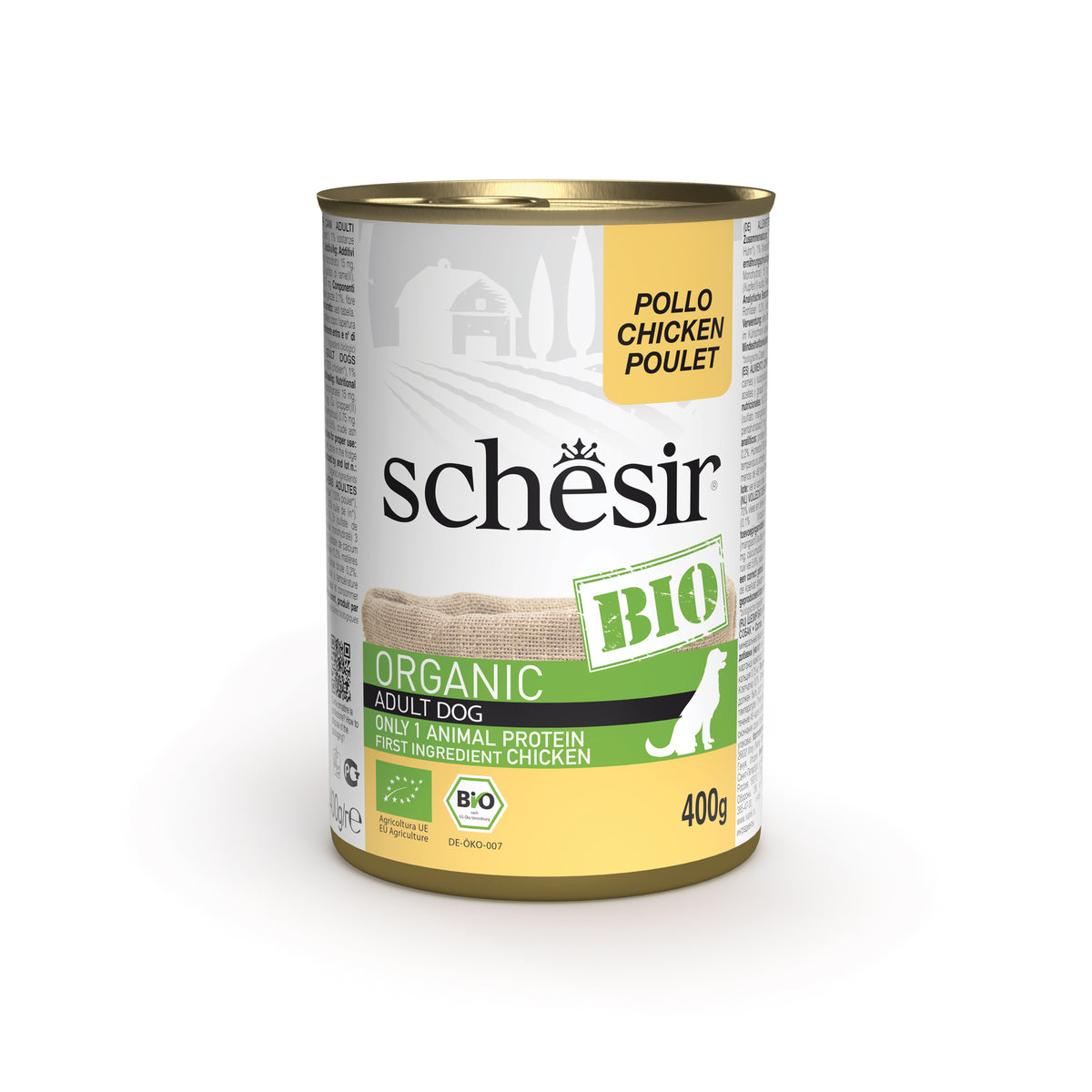 SCHESIR BIO Hrană umedă pentru câini cu pui, 400g