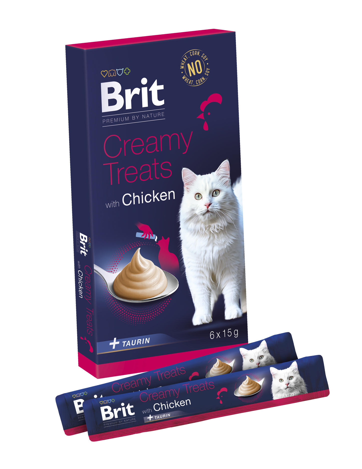 Recompense pentru pisici Brit Premium By Nature, cu pui, 6x15g