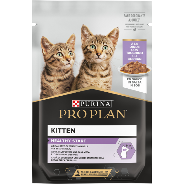 PRO PLAN KITTEN Plic hrana umeda pentru pisici cu Curcan