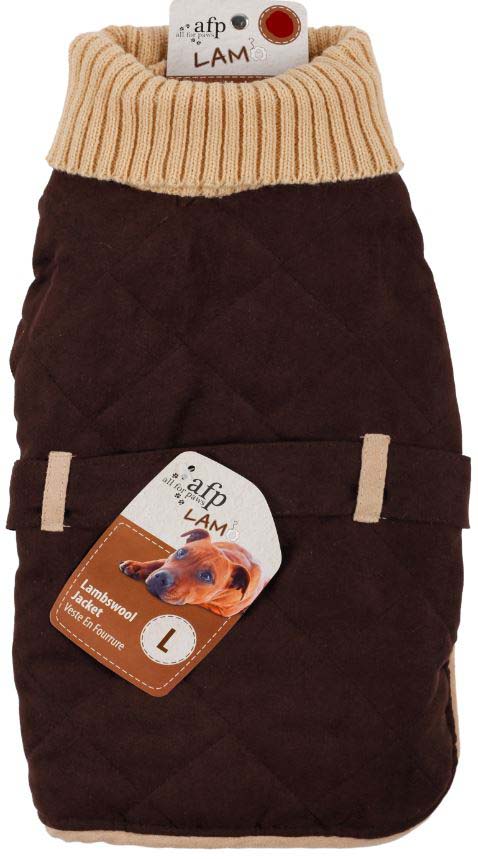 ALL FOR PAWS LAMBSWOOL Haina cu guler pentru caini, Maro