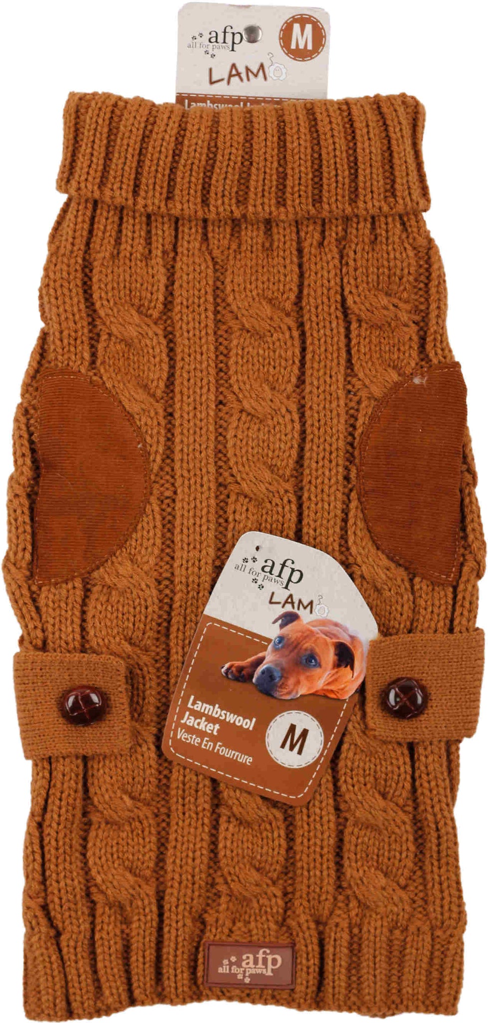 ALL FOR PAWS LAMBSWOOL Pulover tricotat pentru caini, Maro deschis