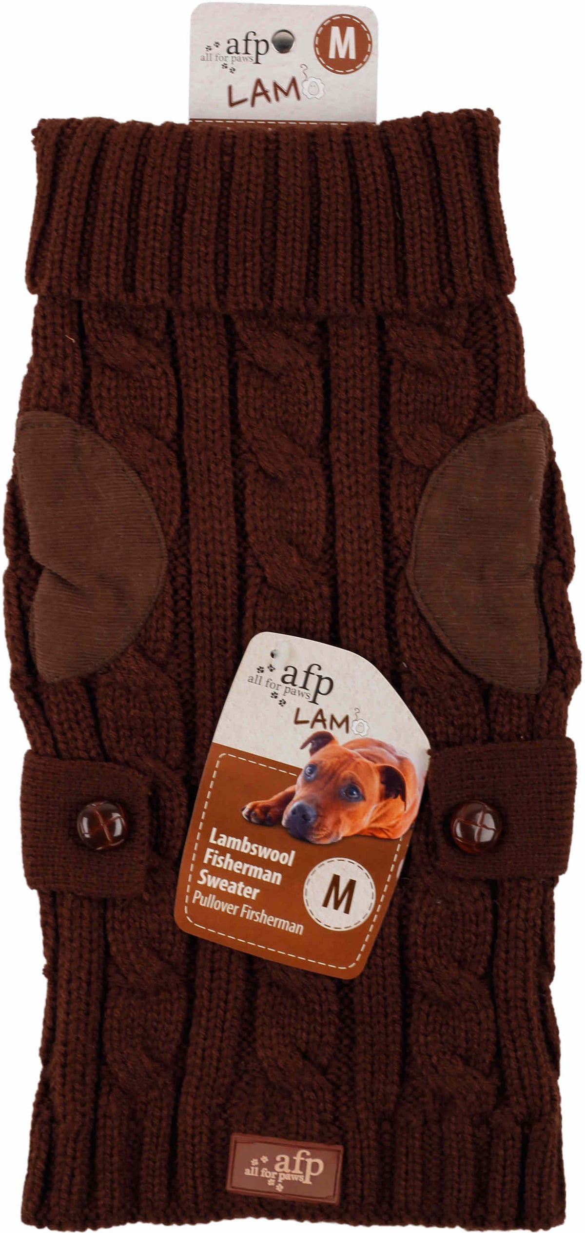 ALL FOR PAWS LAMBSWOOL Pulover tricotat pentru caini, Maro inchis