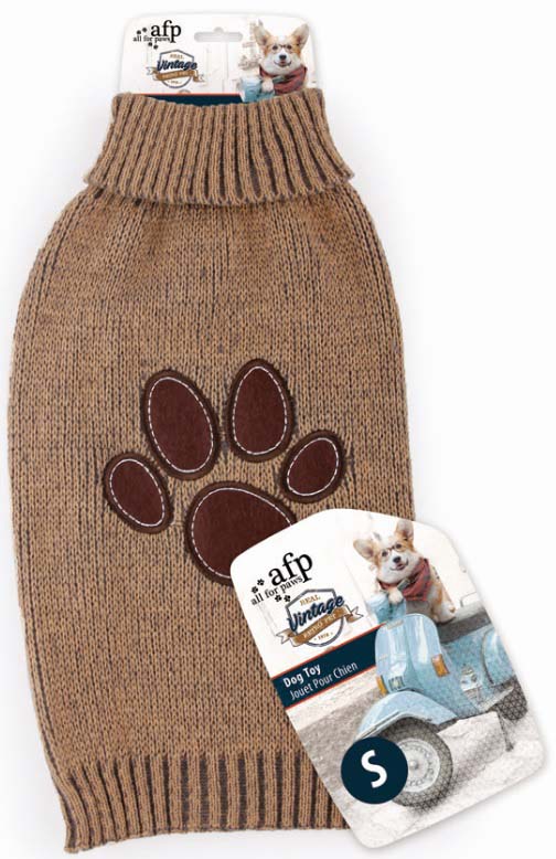 ALL FOR PAWS VINTAGE Pulover pentru caini, Maro 