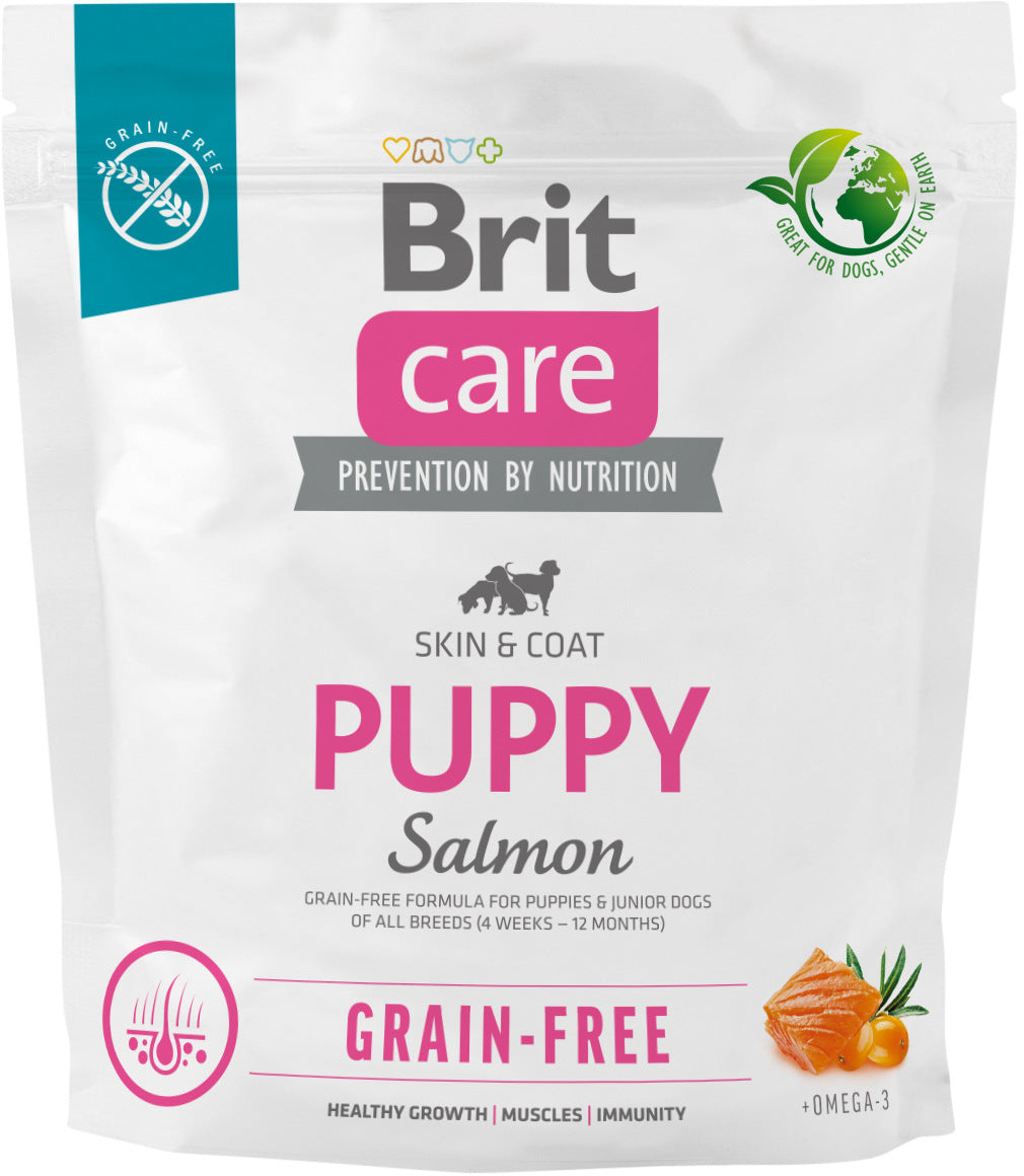 BRIT CARE Grain-free PUPPY, cu Somon si Cartofi 1kg
