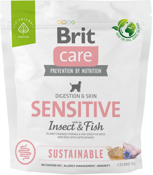 BRIT CARE Sustainable Sensitive, cu Peste si Insecte 1kg