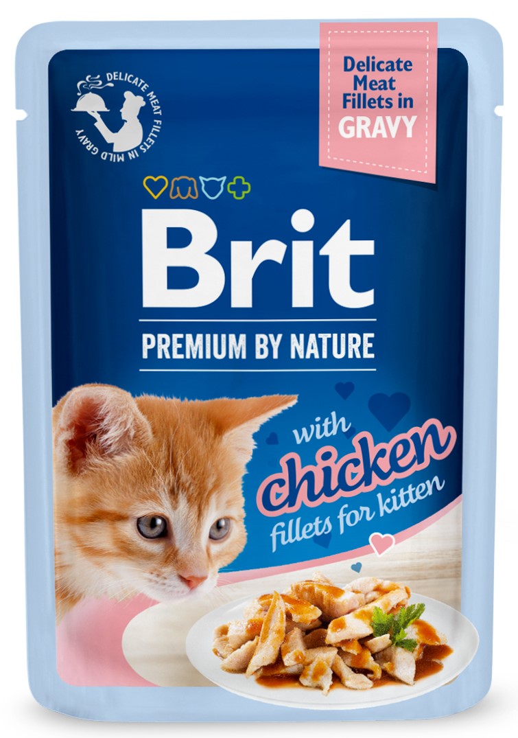 BRIT PREMIUM By Nature plic KITTEN, file fraged de Pui in sos 85g