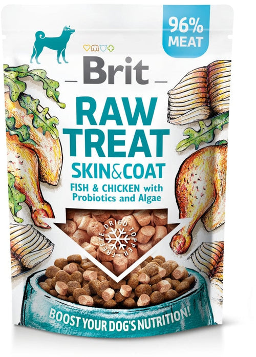 BRIT Recompensa pentru caini, Skin&Coat, liofilizata, cu Peste si Pui 40g