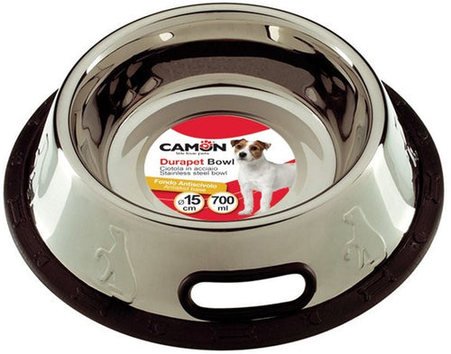 CAMON Castron inox pentru caini, stabil, cu banda antiderapanta