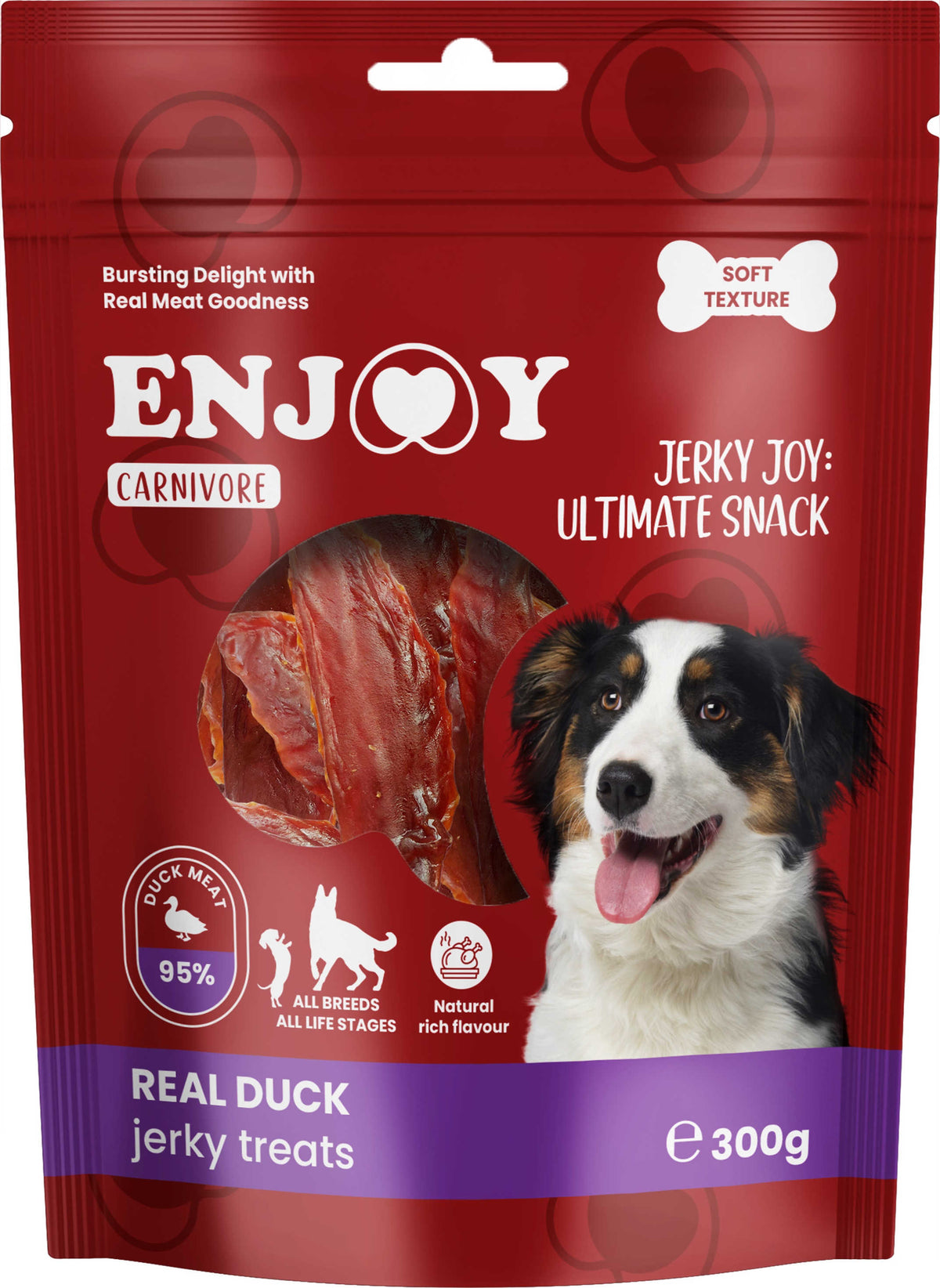 ENJOY Recompense pentru caini CARNIVORE, Piept de rata, 300g
