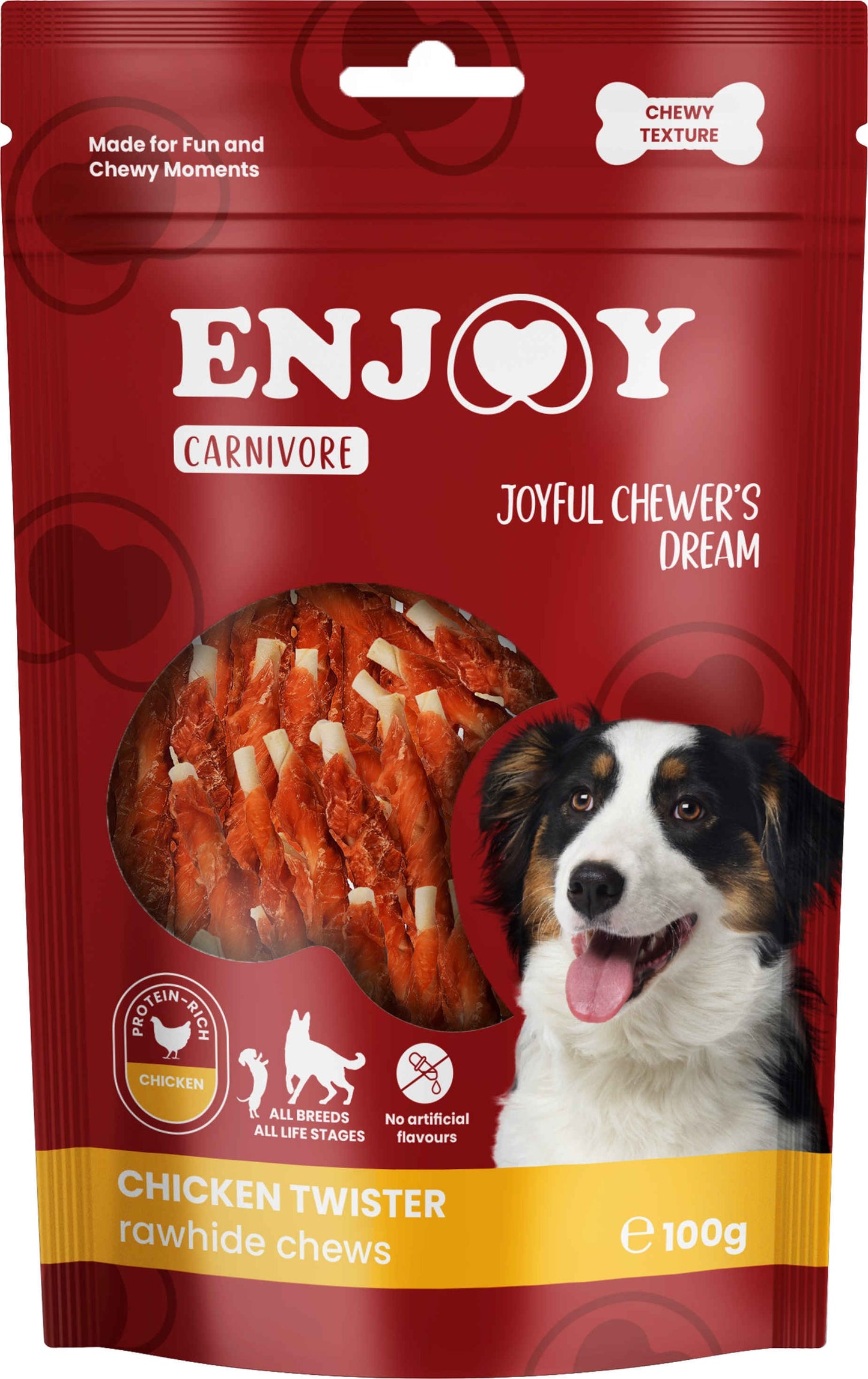 ENJOY Recompense pentru caini CARNIVORE, Sticks cu pui, 100g