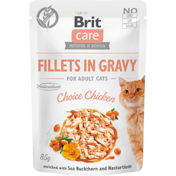 Hrana umeda pentru pisici Brit Care Cat Fileuri de pui in sos 85g - Animax