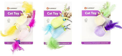 FLAMINGO Jucarie pt pisici Kitty Kidz First Toy, Jucarie cu pene, 10cm