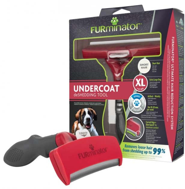 FURminator Perie pentru caini cu par scurt, cu greutatea mai mare de 41kg