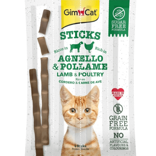 Recompense pentru pisici Gimcat Sticks Miel&Pasare 4buc - Animax