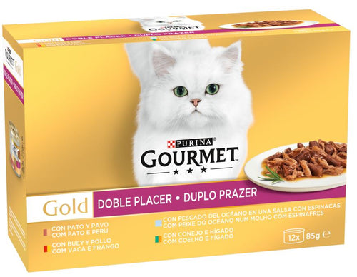 GOURMET GOLD Duo Pachet conserve pentru pisici, cu Vita si Pui 12x85g