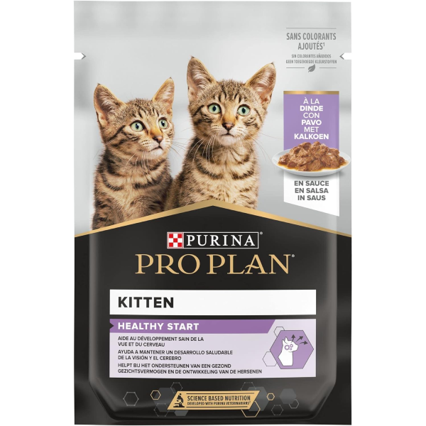 Hrana umeda pentru pisici Pro Plan Kitten Healthy Start Curcan 85g - Animax