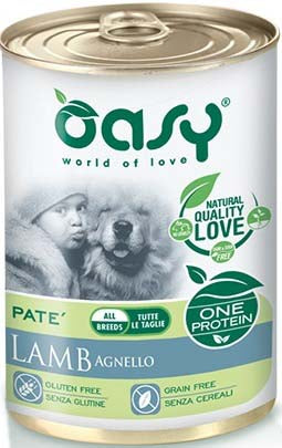 OASY ONE Conserva monoprot. pentru caini, Ad. Medium/Large, Pate cu Miel 400g