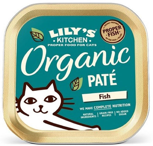 LILY'S KITCHEN Organic Pate pentru pisici, cu Peste, fara cereale 85g