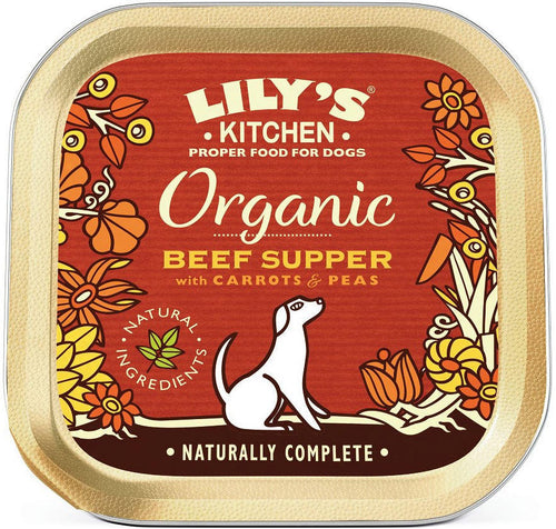 LILY'S KITCHEN Organic Supper Conserva pentru caini, cu vita si morcovi 150g