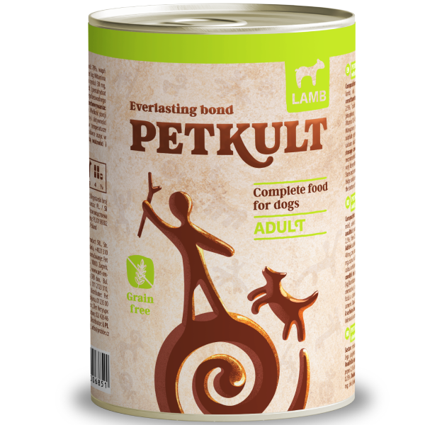Hrana umeda pentru caini Petkult Adult cu miel 400g - Animax