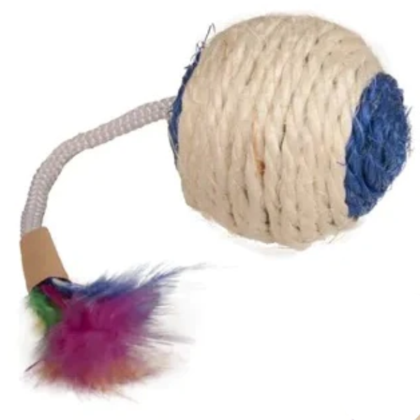 Jucarie pentru pisici Flamingo Minge sisal 6cm - Animax